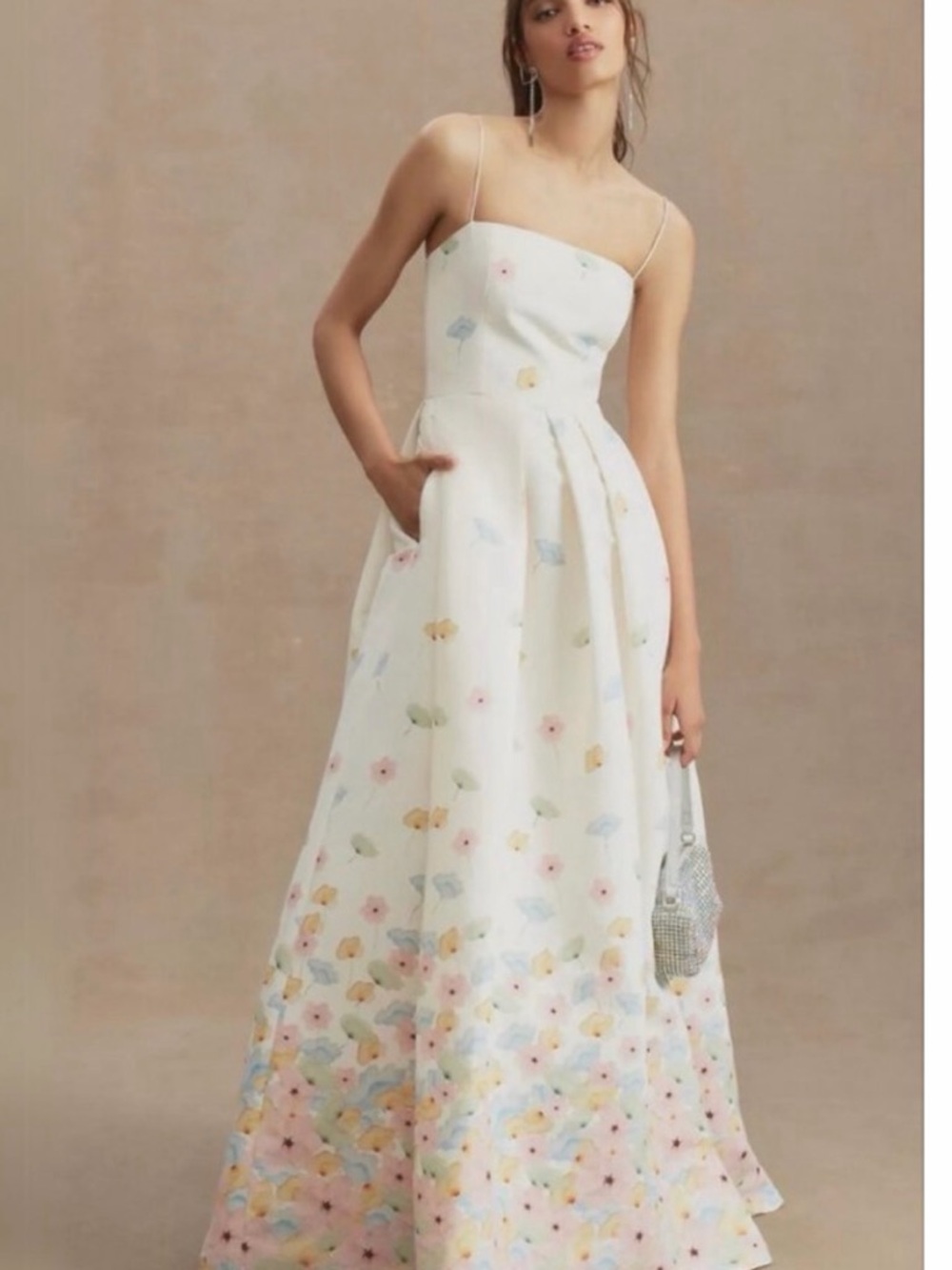 Sashin & Babi from Anthropologie  Floral Spaghetti-Strap A-Line Maxi Dress